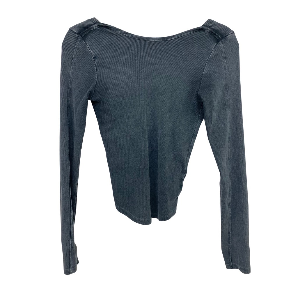 We The Free Ribbed Thumbhole Top Blue Scoop Neck‎ Fitted Y2K Indie Grunge